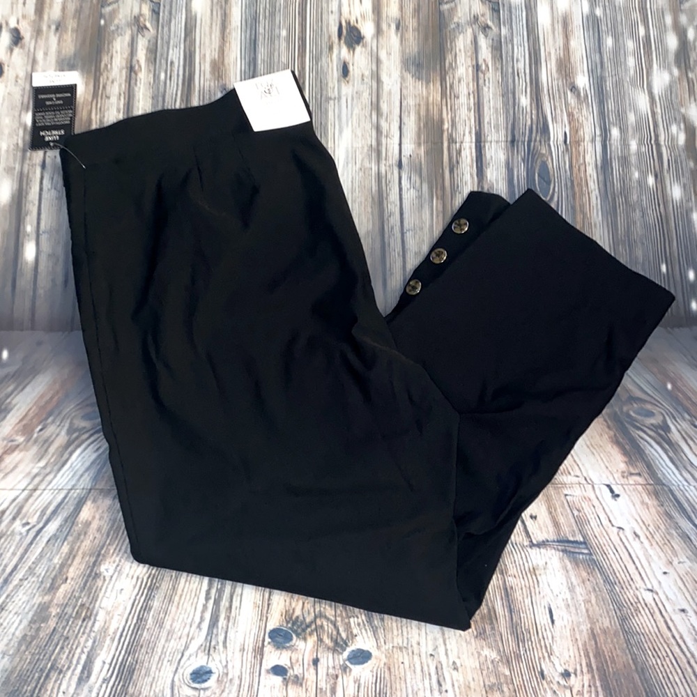 NWT Dressbarn Roz & Ali Black Stretch Ankle Dress Pants Size 18